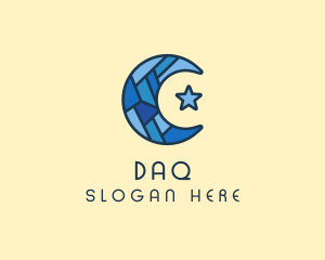 Islamic - Blue Arabic Moon Star logo design