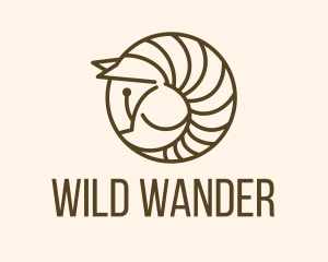 Round Wild Armadillo logo design