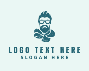 Teal - Scarf Shades Man logo design