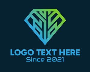 Lux - Gradient Diamond Tech logo design