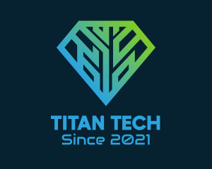 Gradient Diamond Tech logo design