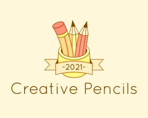 Pencil Organizer Banner logo design