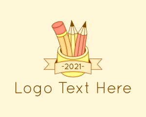 Nursery School - Pencil Organizer Banner logo design