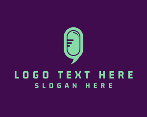 Microphone Podcast Letter O  logo design