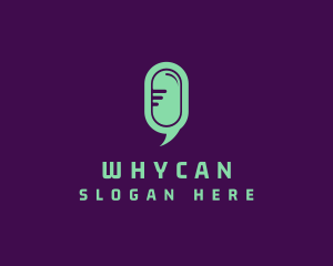 Streamer - Microphone Podcast Letter O logo design