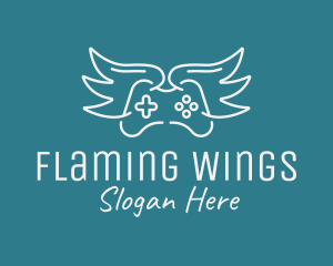 Wings - Winged Gamer Joystick logo design