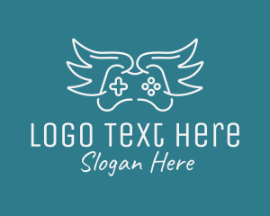 Console - Winged Gamer Joystick logo design