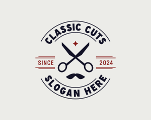 Barber Grooming Scissors logo design