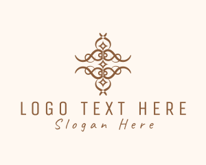 Brown - Cross Ornament Decoration logo design