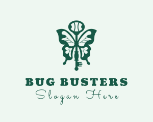 Green Butterfly Key logo design