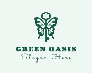 Green Butterfly Key logo design