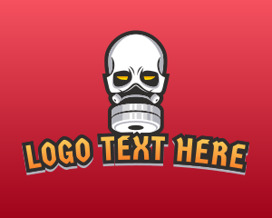 Skeleton - Gaming  Skeleton Gas Mask logo design