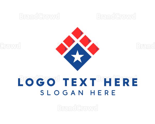 Patriotic Star Tile Logo