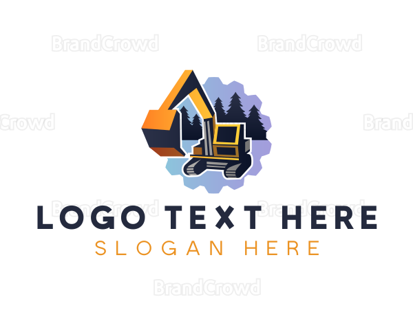 Digger Excavator Builder Logo