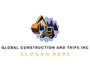 Demolition - Digger Excavator Builder logo design