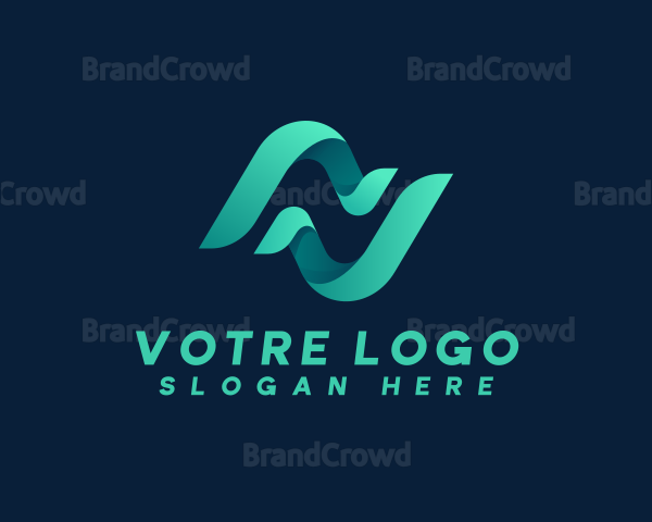 Professional Wave Startup Letter N Logo