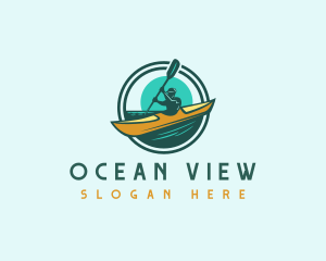 Kayaking Ocean Vacation logo design