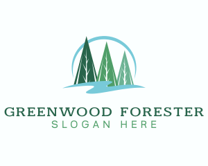 Forest Pine Tree logo design