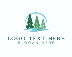 Log - Forest Pine Tree logo design