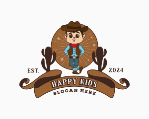 Western Cowboy Kid logo design