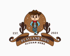 Western Cowboy Kid logo design