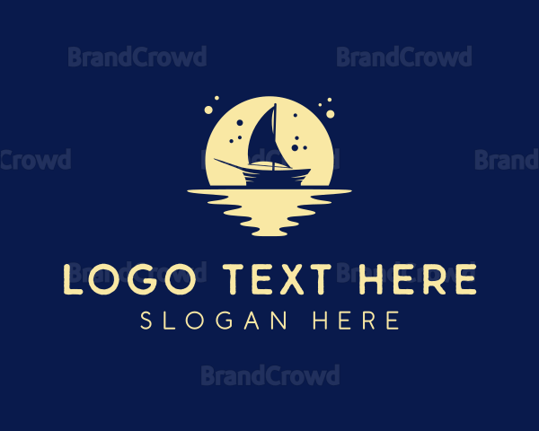 Sailing Boat Moon Logo