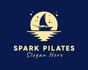 Sailing Boat Moon Logo