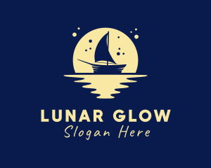 Moon - Sailing Boat Moon logo design