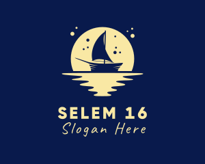 Sailing Boat Moon logo design