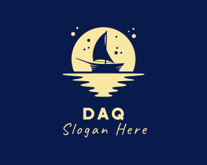 Sailing Boat Moon logo design