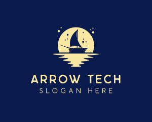 Sailing Boat Moon logo design