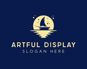 Sailing Boat Moon logo design