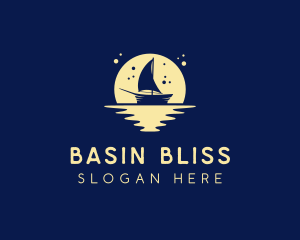 Sailing Boat Moon logo design