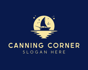 Sailing Boat Moon logo design