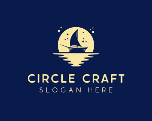 Sailing Boat Moon logo design