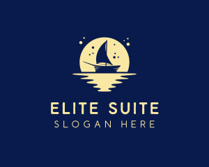 Sailing Boat Moon logo design