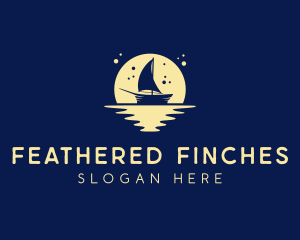 Sailing Boat Moon logo design