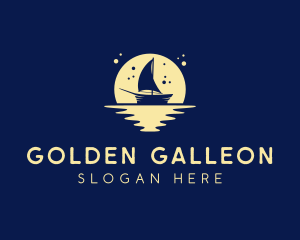 Sailing Boat Moon logo design