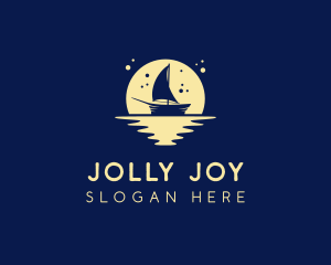 Sailing Boat Moon logo design