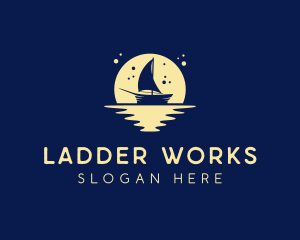 Sailing Boat Moon logo design