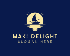 Sailing Boat Moon logo design