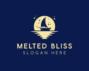 Sailing Boat Moon logo design