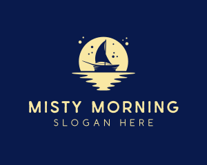 Sailing Boat Moon logo design