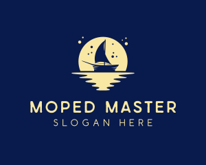 Sailing Boat Moon logo design