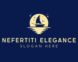 Sailing Boat Moon logo design