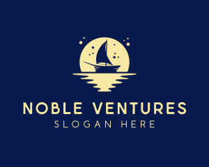 Sailing Boat Moon logo design