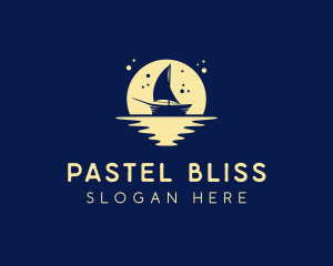 Sailing Boat Moon logo design