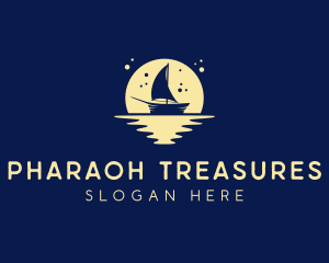 Sailing Boat Moon logo design