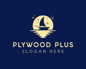 Sailing Boat Moon logo design