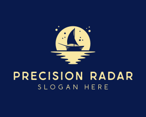 Sailing Boat Moon logo design